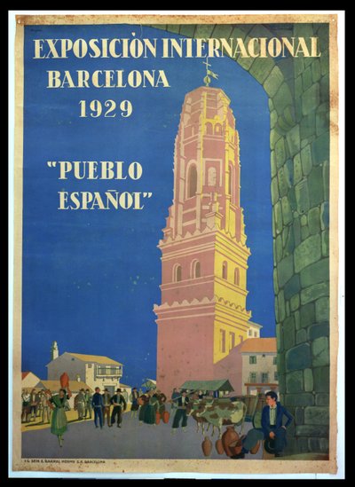 Barcelonan kansainvälisen näyttelyn juliste, 1929 tekijältä Xavier Nogues